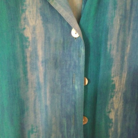 Blue Green sleeveless beach dress with matching blouse  Size XL - Picture 5 of 5